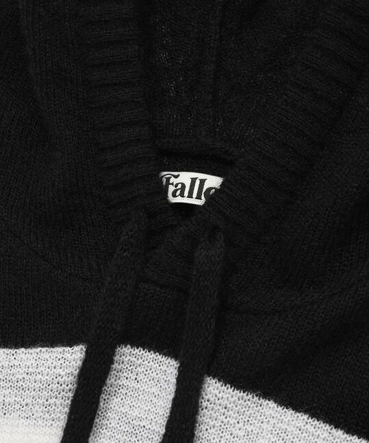 Stripe Sheer Knit Hoodie