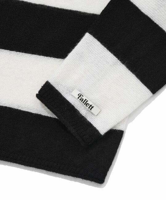 Stripe Sheer Knit Hoodie