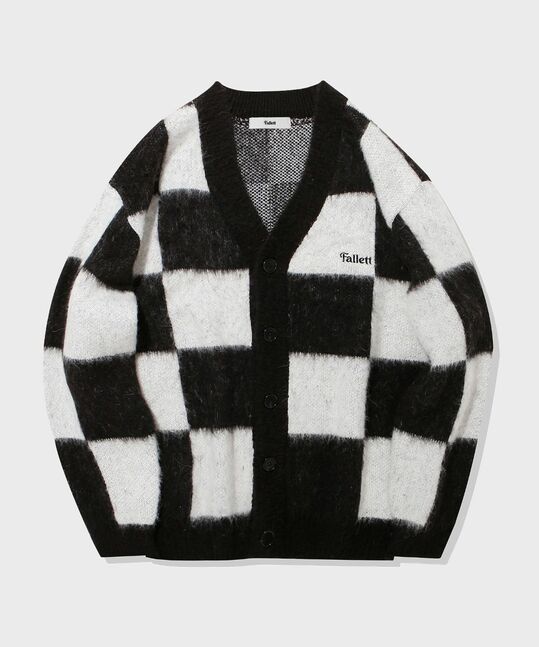 Checkerboard Knit Cardigan