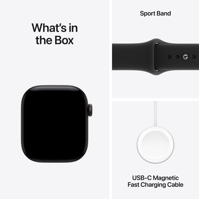 Apple Watch Series 12 /42mm, SM size Sport Band, Jet Black/
