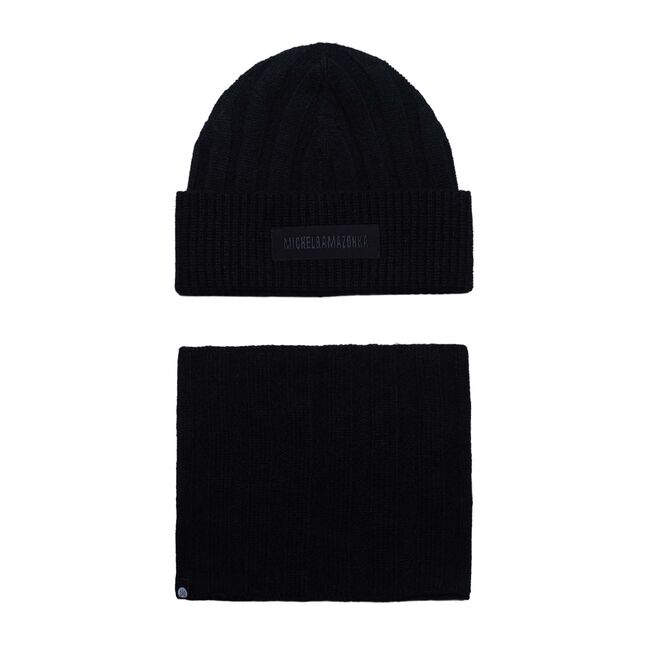 CASHMERE NINJA HAT WITH SCARF 