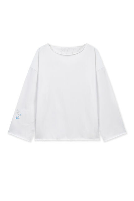 RAW HEM FINISHED BOAT NECK TOP