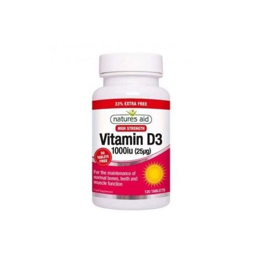 NATURE AID Vitamin D3 1000iu 90s