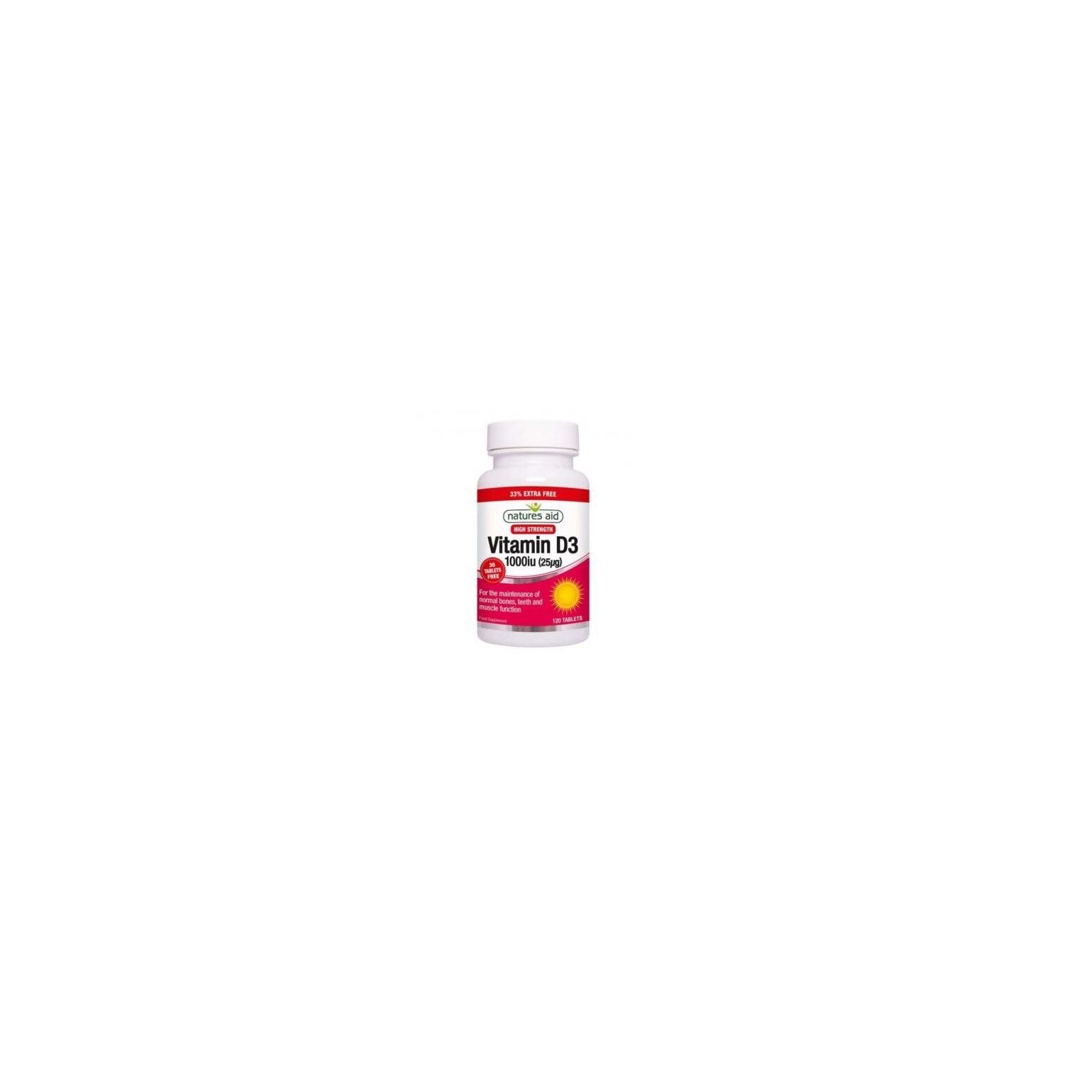 NATURE AID Vitamin D3 1000iu 90s