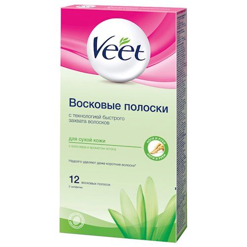 VEET Хуурай арьсанд зориулсан туузан вакс 12 strips