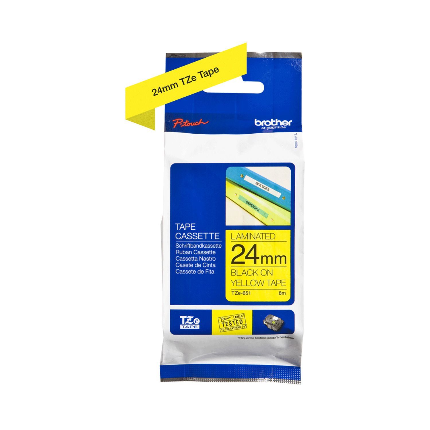 Brother шошго хэвлэгч цаас tze-651 /Black on Yellow 24mm/