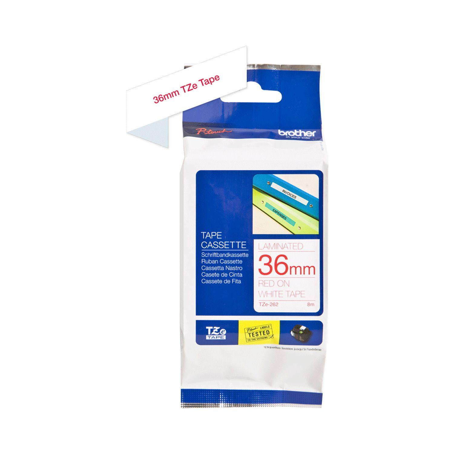 Brother шошго хэвлэгч цаас tze-262 /Red on White 36mm/