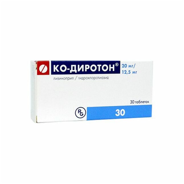 Ко Диротон 20мг + 12.5 №30