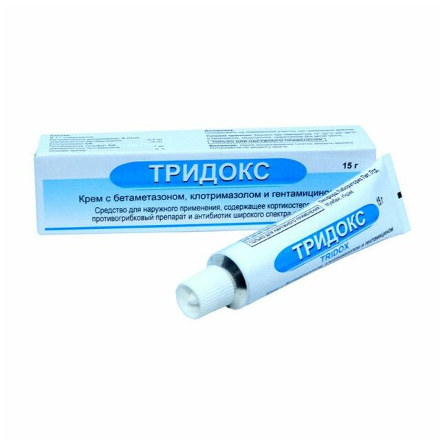 Тридокс крем 0.5мг+10мг+1мг 15гр №1
